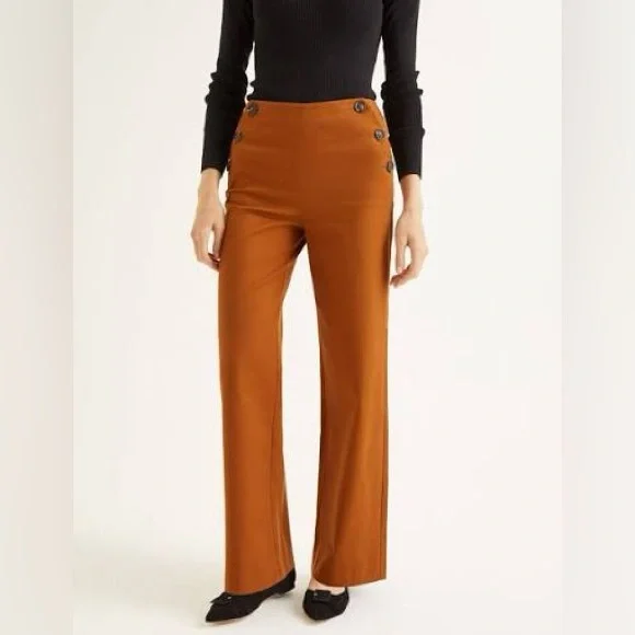 Boden Women’s Imogen Wide Leg Trouser Pant in Burnt Orange - Picture 3 of 8
